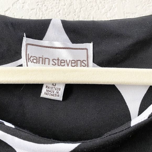 Karin‎ Steven’s Shift Women's Black White Polka Dot Size 10 - Picture 3 of 8